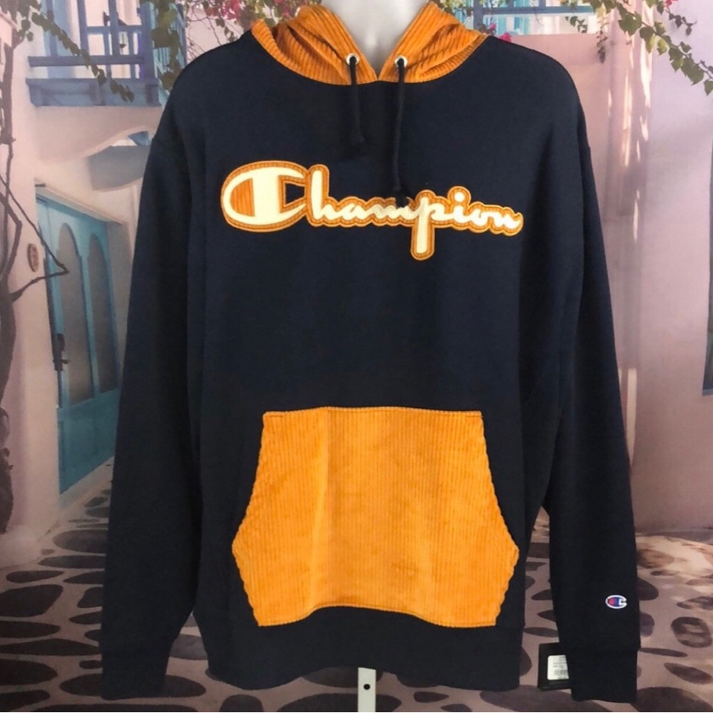 Champion Reverse Weave Navy Corduroy Hoodie